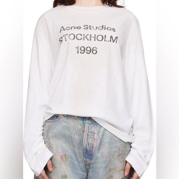 Acne Studios Long Sleeve T-shirt Relaxed Stockholm 1999 Logo Size M - Picture 1 of 9